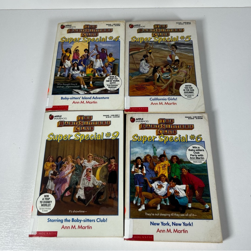 The Babysitters Club lot of 4 #4 #5 #6 #9 paperback books Ex Library 90’s